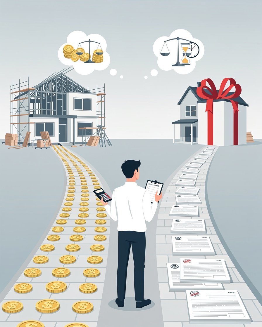 Человек на перепутье между двумя финансовыми путями: рассрочка и субсидия